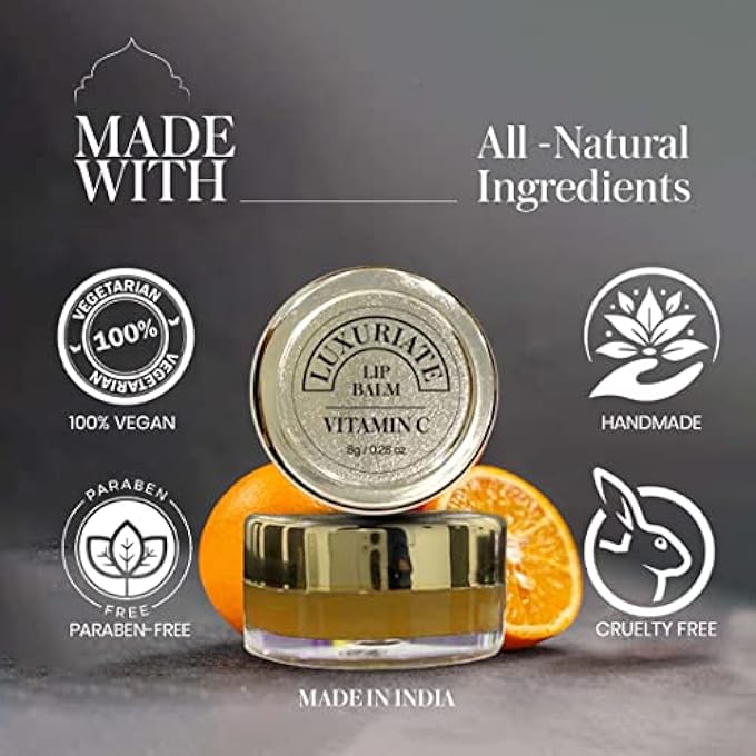 LUXURIATE ORANGE VITAMIN C LIP BALM,ORGANIC, PARABEN & SULPHATE FREE LIP GLOSS, DRY & CHAPPED LIPS CARE FOR MEN & WOMEN - 8 GM - Image 3